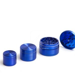 Grinder de 4 partes azul con textura cilíndrica