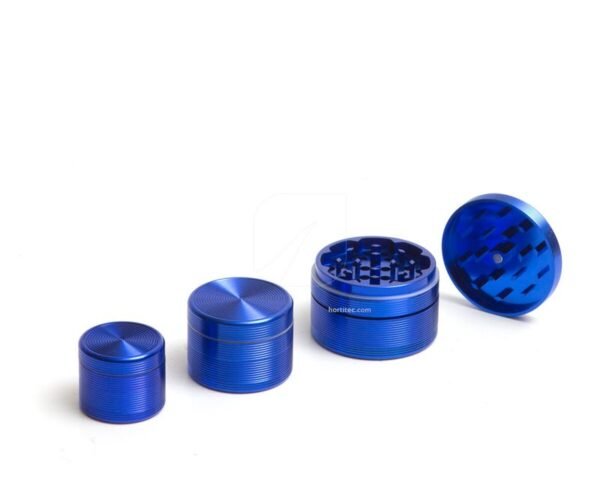 Grinder de 4 partes azul con textura cilíndrica