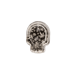 CENICERO DE CRISTAL CALAVERA CON HOJAS