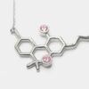 COLGANTE2.jpg COLGANTE MOLÉCULA THC DE PLATA ESTERLINA - PIEDRAS ROSAS - 43CM