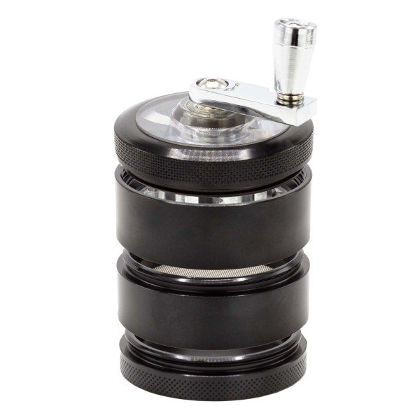 Grinder Amsterdam 4 partes con tapa transparente y manivela