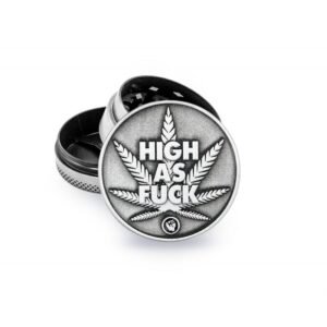 Grinder 3 Partes diseño de hoja High As Fuck en aluminio relieve 3D