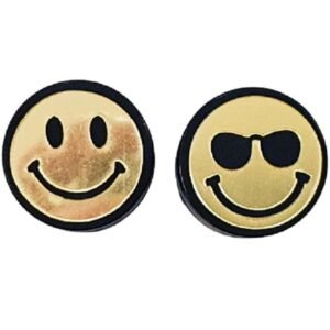 Grinder de 4 partes Smiley negro y dorado