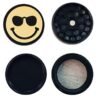 Grinder de 4 partes Smiley negro y dorado