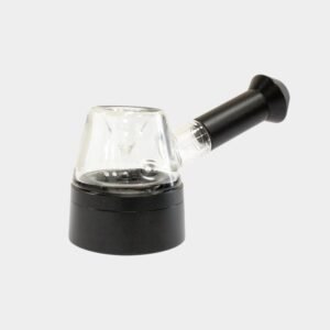 PIPA DE CRISTAL Y ALUMINIO CON PIEZA CENTRAL - NEGRO