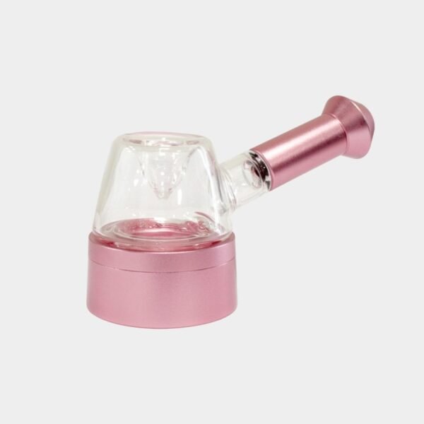 PIPA1.jpg PIPA DE CRISTAL Y ALUMINIO CON PIEZA CENTRAL - ROSA