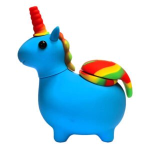 Unicornio Azul Pipa Silicona 12cm