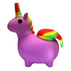 Unicornio Morado Pipa Silicona 12cm