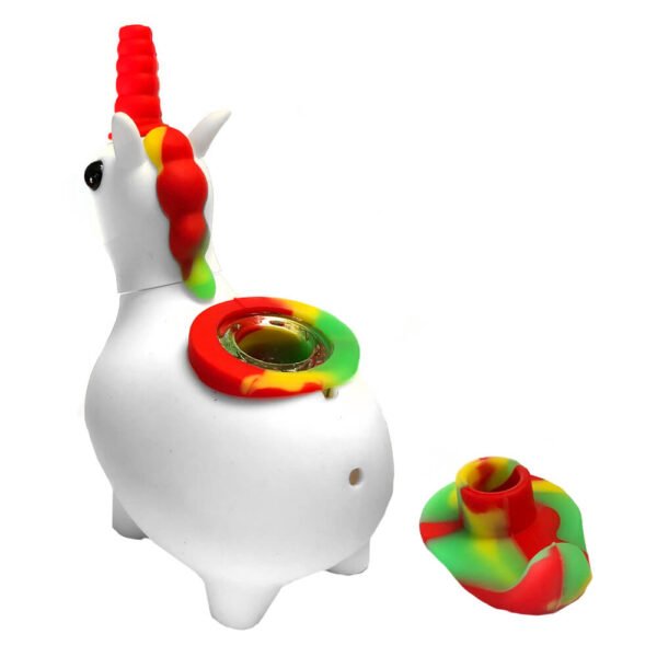 Unicornio Blanco Pipa Silicona 12cm