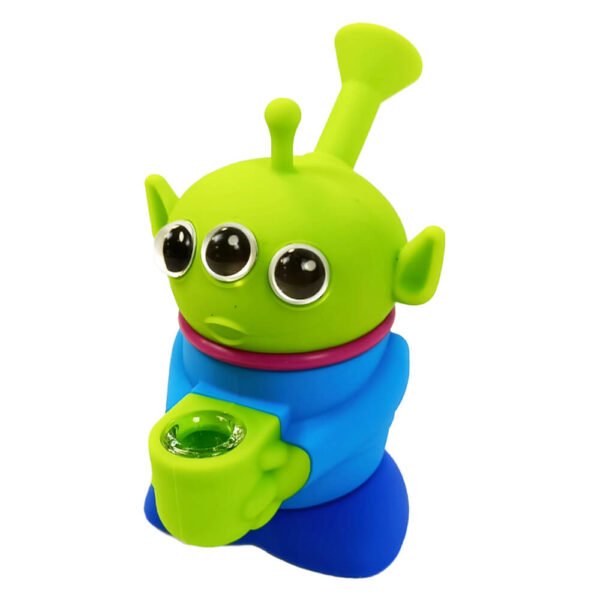 alien.jpg Bong de Silicona Alien de Tres Ojos con Piezas Desmontables 14cm