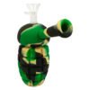 Bong de Silicona Granada Verde Camuflaje con Piezas Desmontables 16cm