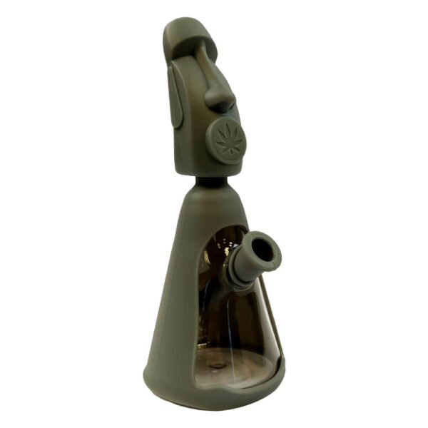 Bong de Silicona Moai Cabeza de la Isla de Pascua con Piezas Desmontables 20cm