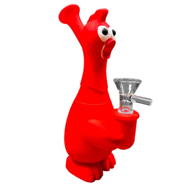 Bong Silicona Pollo Rojo 18cm