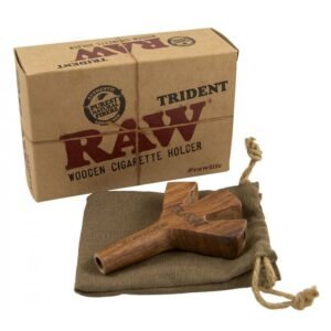 RAW Porta cigarrillos de madera Tridente o triple